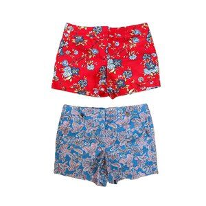 Lot Of 2 Ann Taylor Loft Women’s Cotton Stretch Shorts Size 10 Floral Paisley